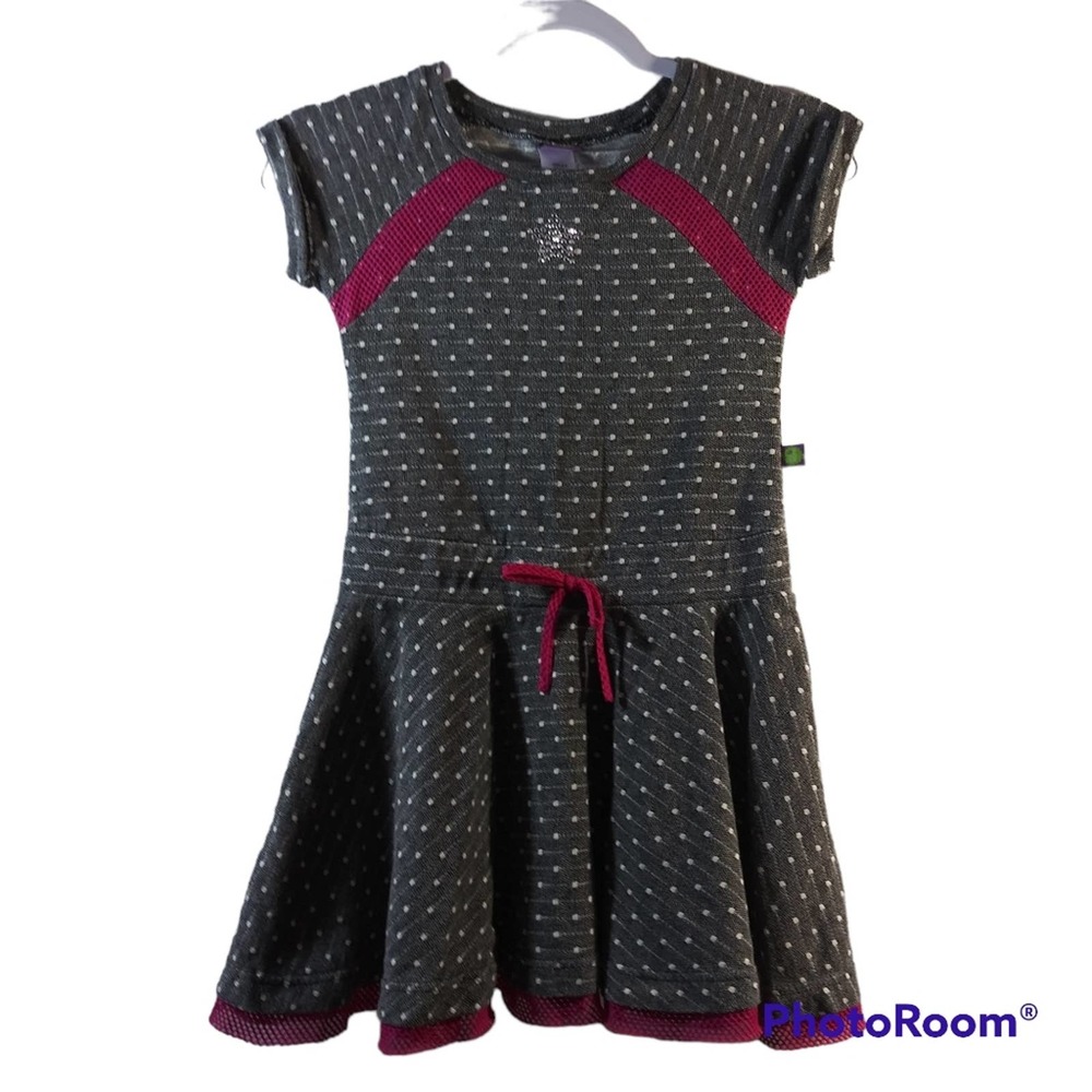 Dollie & Me Girl  Gray Pink Dress   Size 7